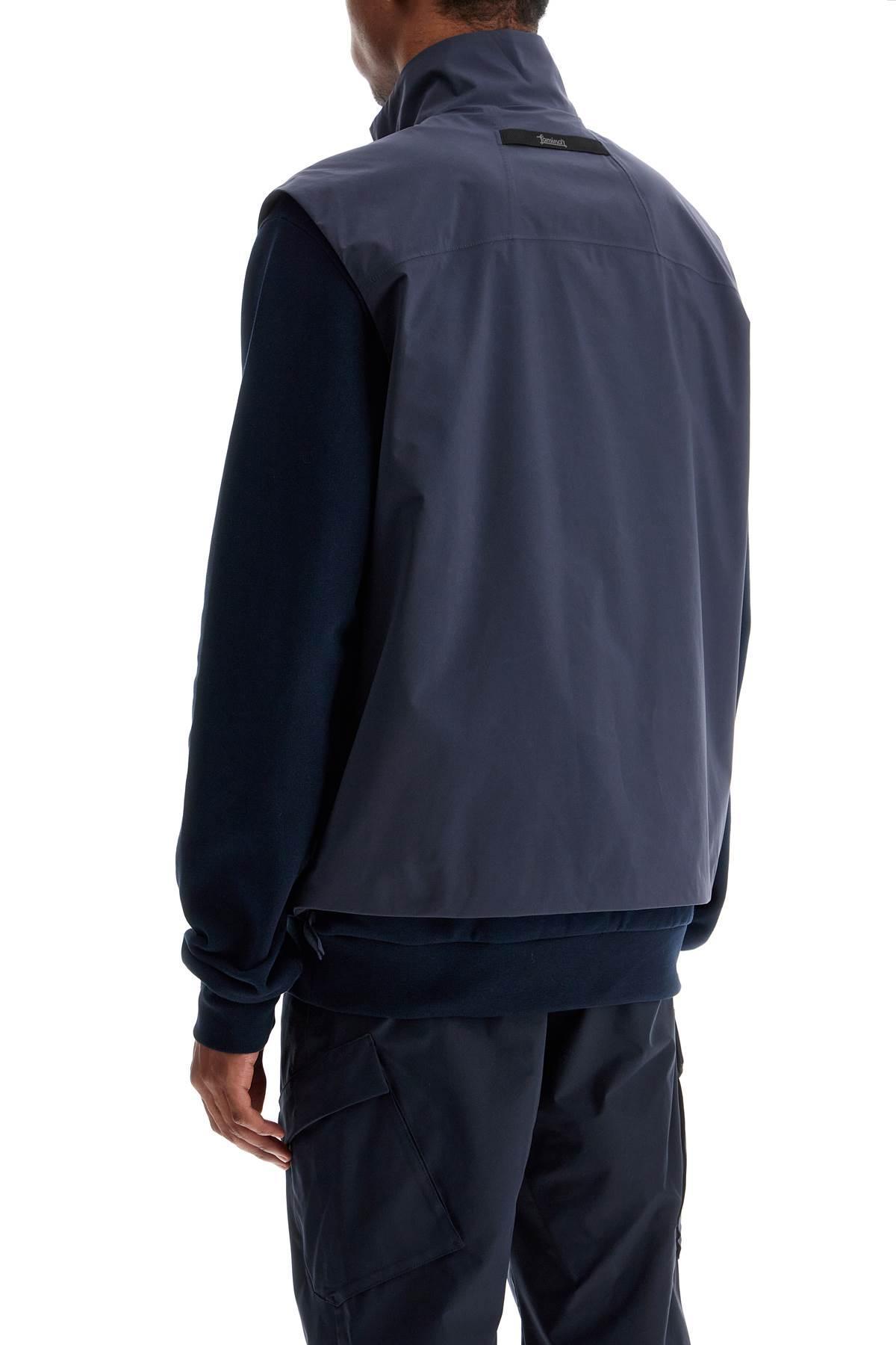 HERNO Dark Blue Waterproof Gilet In Polyamide With High Collar In Blu (blue) Product Image