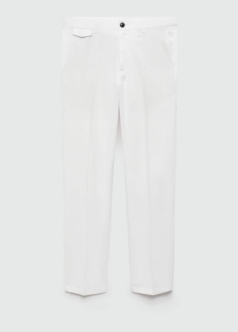 Regular fit structure cotton trousers - Men | MANGO USA Product Image