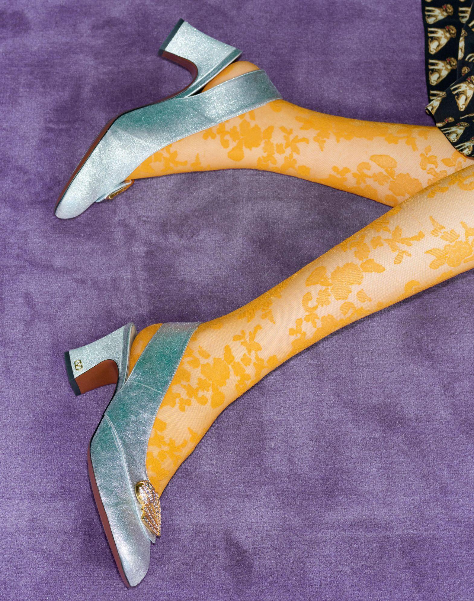 Adamantine Slingback Pumps In Glitter Fabric 60Mm Product Image