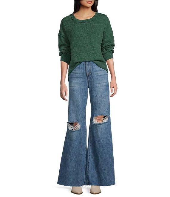 Blu Pepper Long Sleeve Crew Neck Pullover Top Product Image