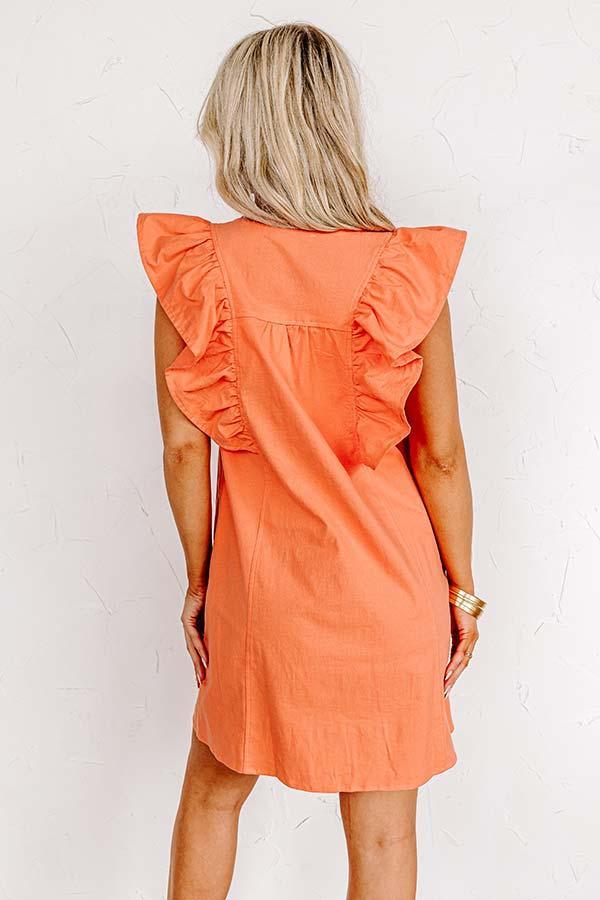 Passing Through Town Button Up Dress In Orange Product Image