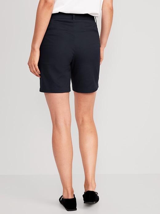 High-Waisted Uniform Bermuda Shorts -- 7-inch inseam Product Image