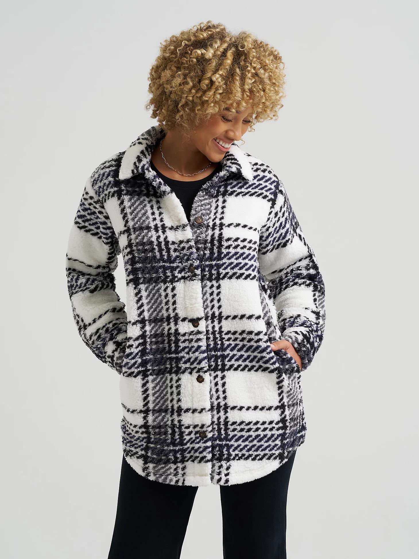 Women's Plaid Sherpa Shacket | Women's Tops & Tees | Lee® Product Image