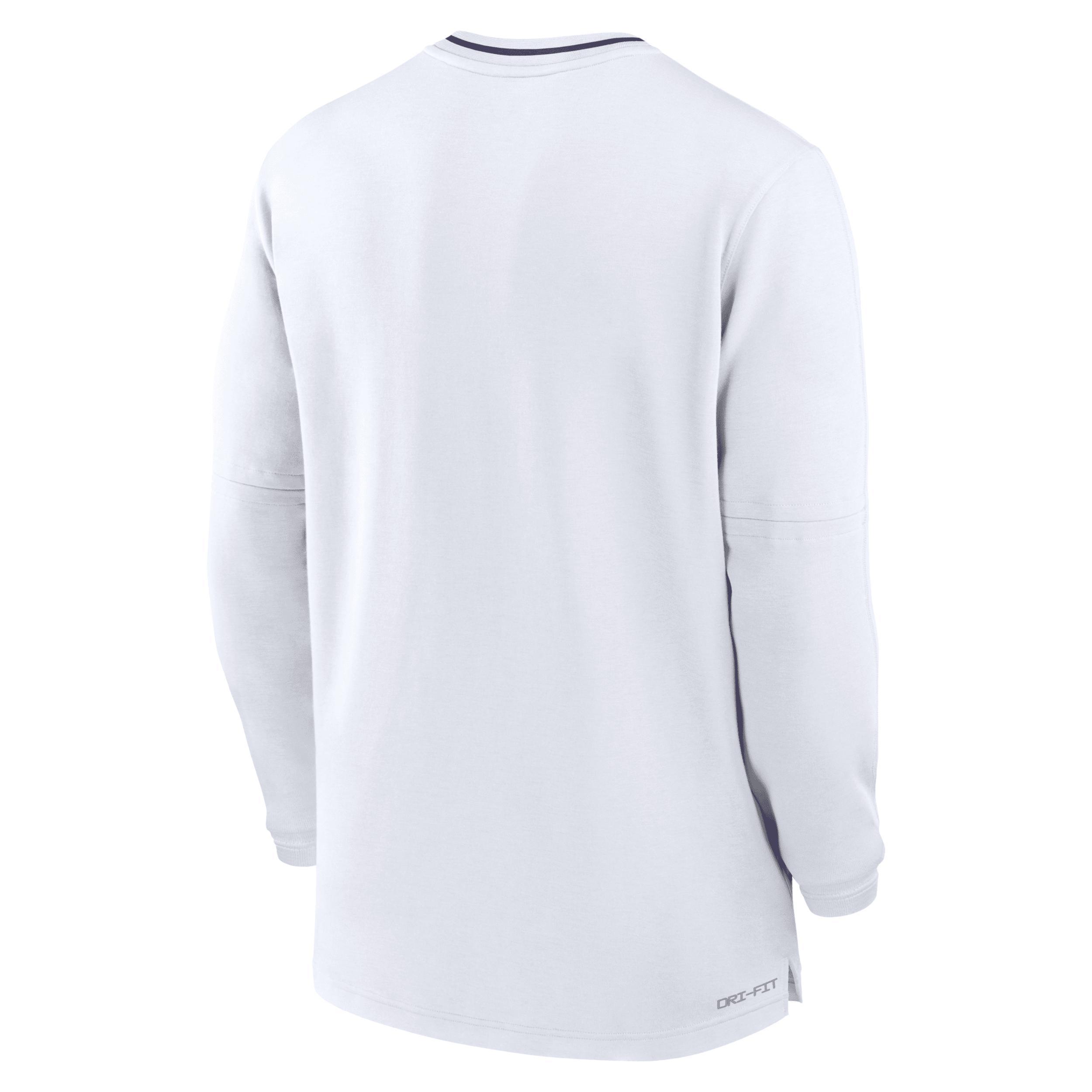 Men's Nike White LSU Tigers 2024 Sideline Coach Performance Half-Zip Long Sleeve Top, Size: XL Product Image