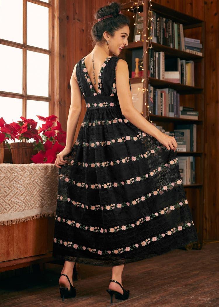 Enchanted Evening V-Neck Maxi Dress Product Image