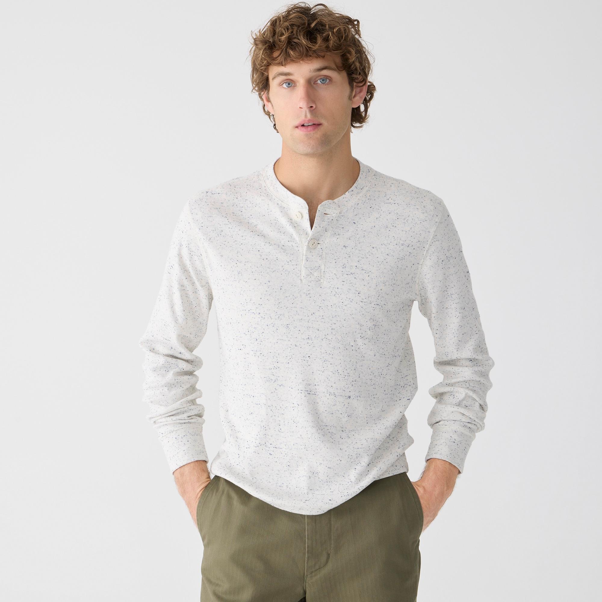 Heritage brushed rib-knit henley Product Image