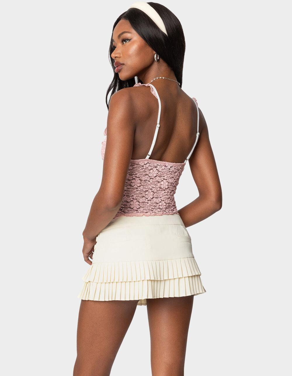 EDIKTED Contrast Sheer Lace Top Product Image