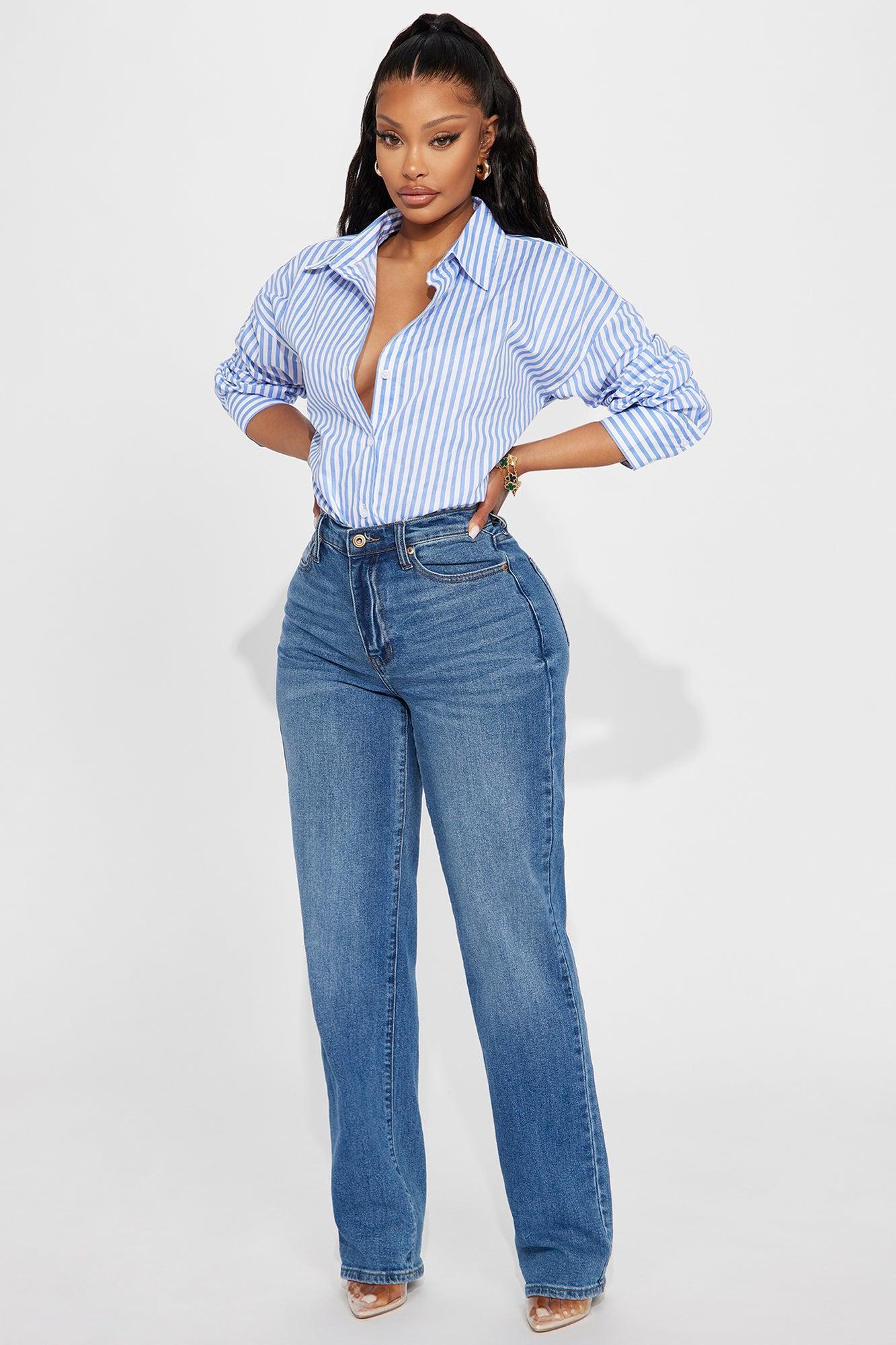 Newport Striped Shirt - White/Blue Product Image