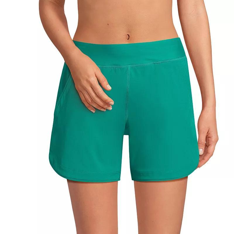 Women's Lands' End 5" Quick Dry Swim Shorts With Panty, Size: 2, Carmine Pink Product Image