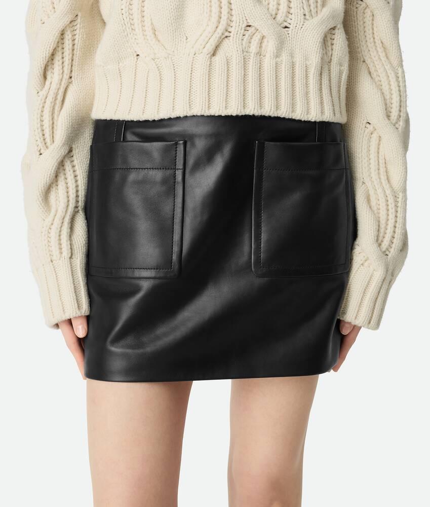 Women's Leather Skirt in Black Product Image