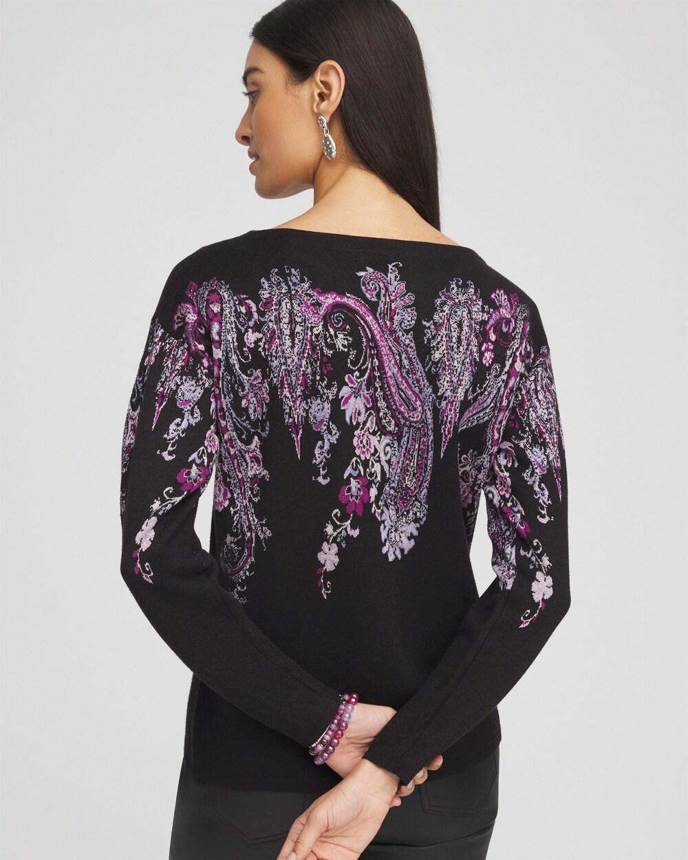 Jacquard Paisley Pullover Sweater Product Image