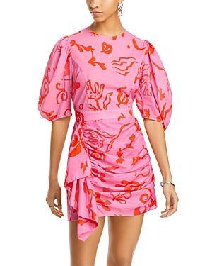 Pia Floral Print Cotton Mini Dress Product Image
