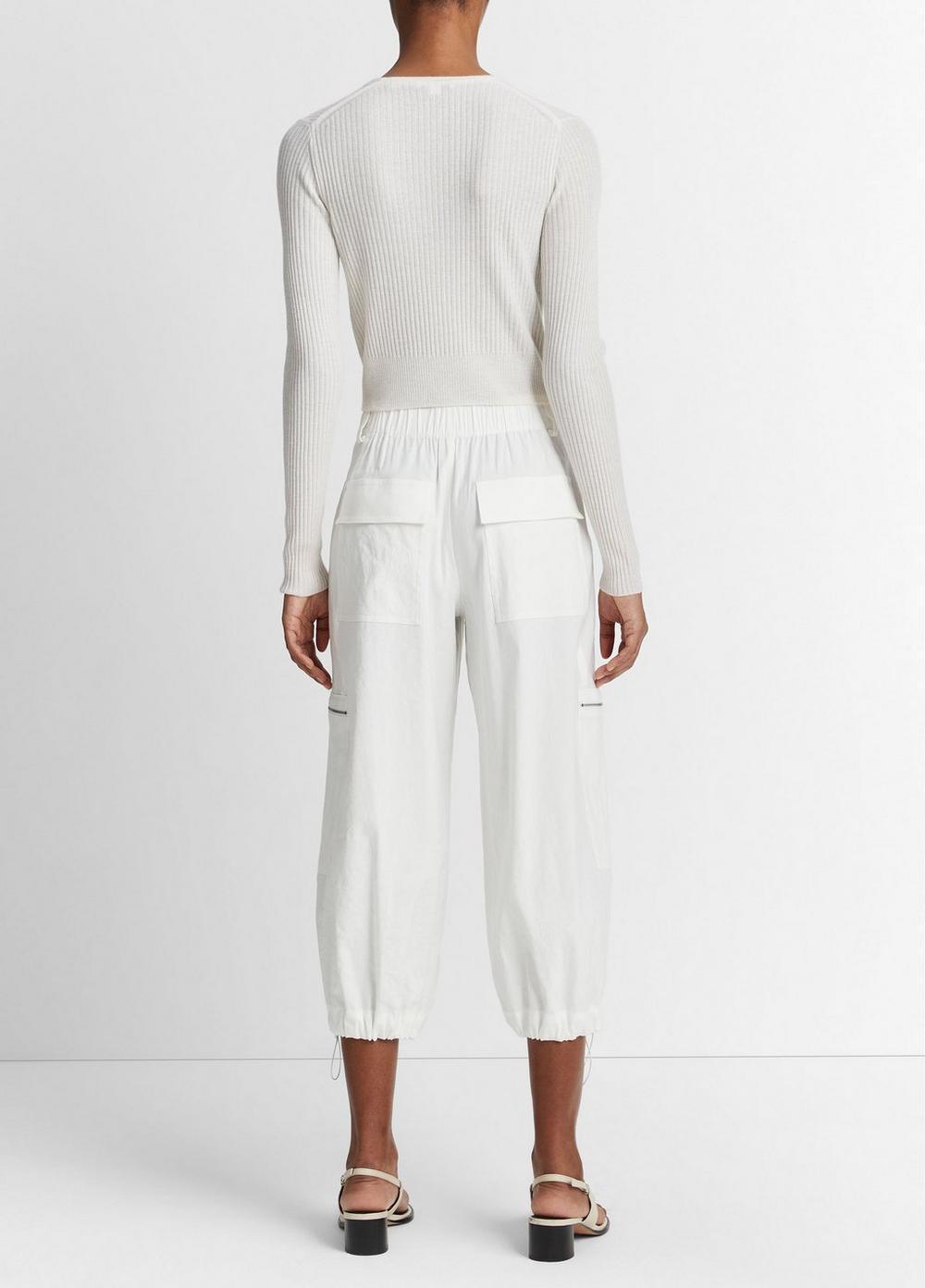 Womens Low-Rise Cropped Parachute Pant, Off White, Size 4 Vince Product Image