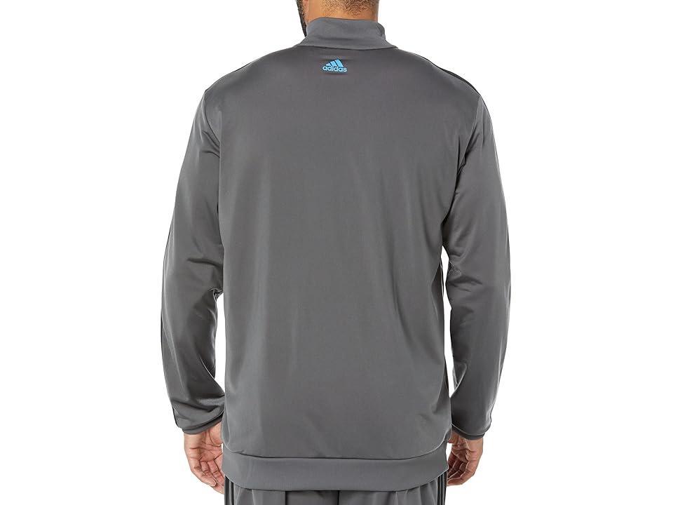 adidas Big Tall Essentials Tricot 3-Stripes Linear Track Jacket (Grey Six) Men's Clothing Product Image