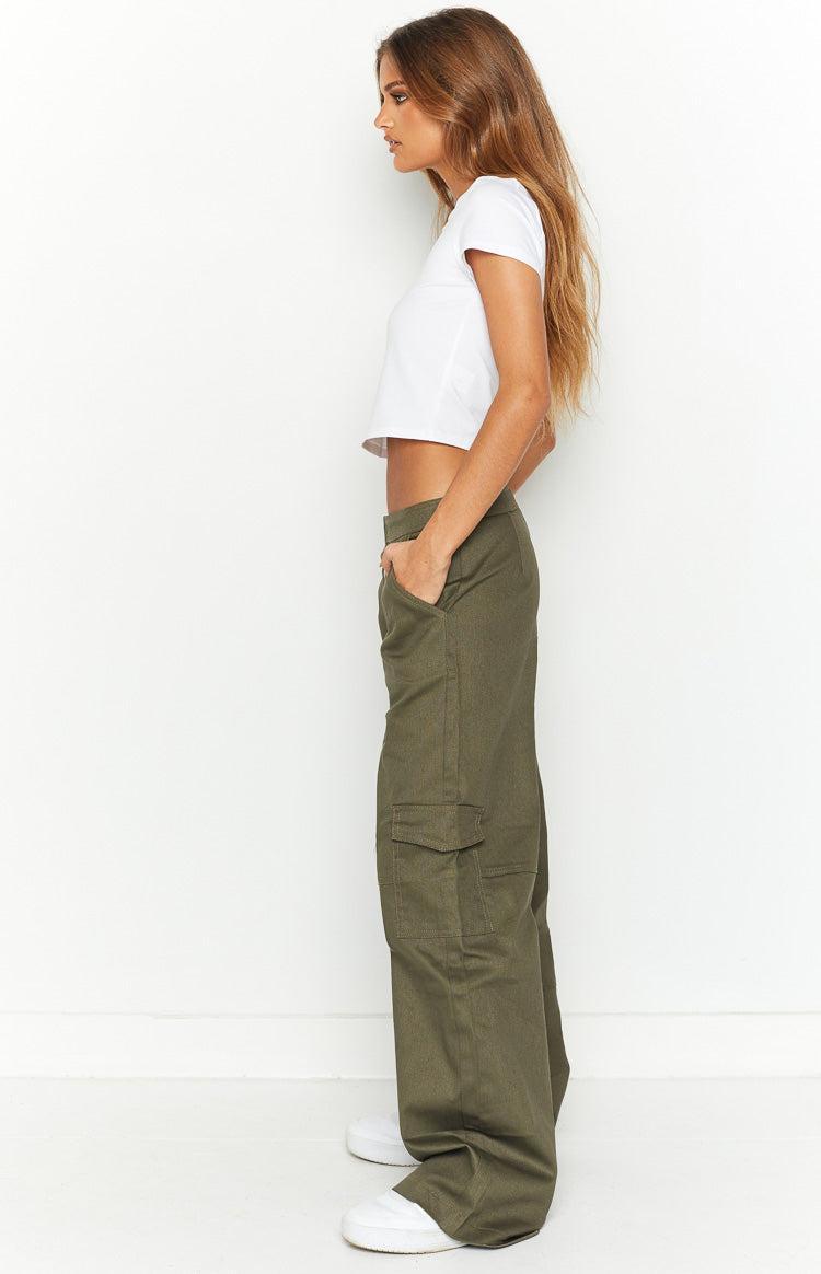 Josie Khaki Cargo Pants Product Image
