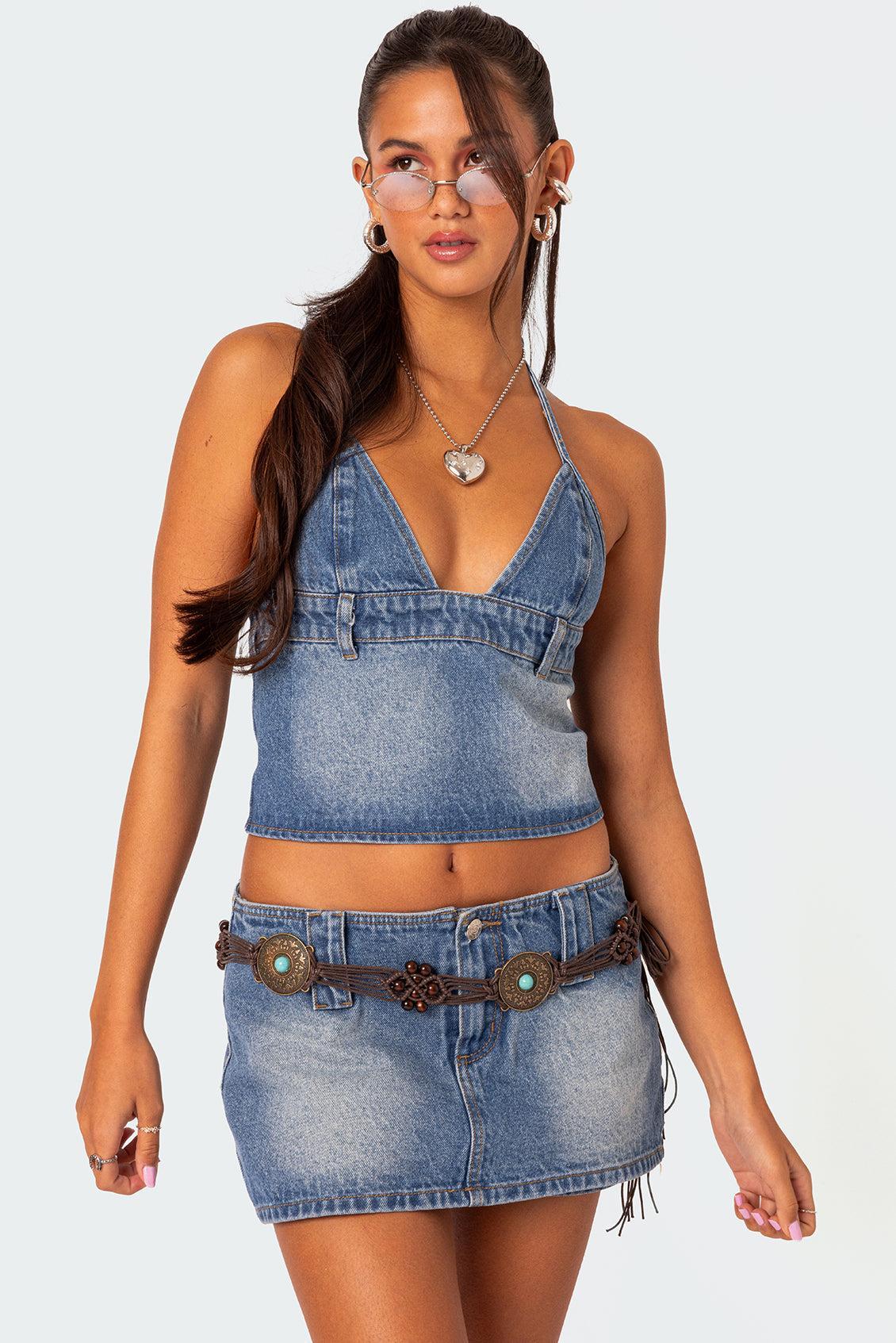 Wanona Denim Mini Skort Product Image