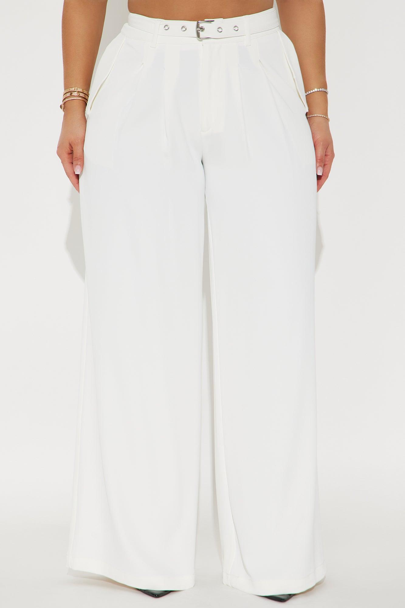 Selina Wide Leg Trouser - Ivory Product Image