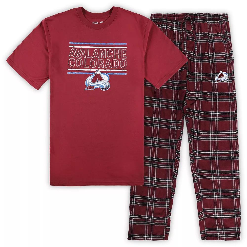 Men's Burgundy Colorado Avalanche Big & Tall T-Shirt & Pajama Pants Sleep Set, Size: 4XB, Blue Product Image