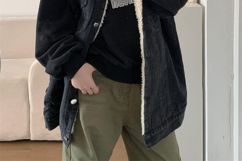Crew Neck Fleece-Lined Button-Up Vest Product Image