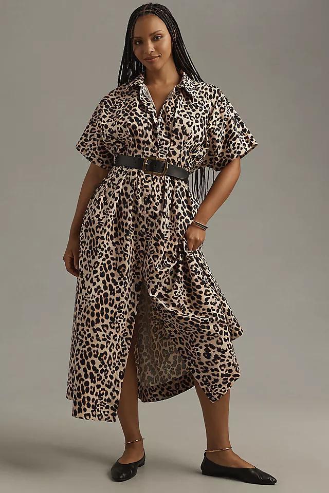 The Tobie Button-Front Pleated Shirt Dress by Exquise Product Image
