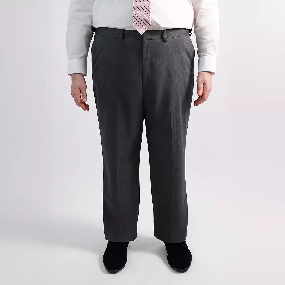 Big & Tall J.M. Haggar™ Diamond Weave Tailored Fit Flat Front Suit Separates Pant, Men's, Size: 46X30, Grey Product Image