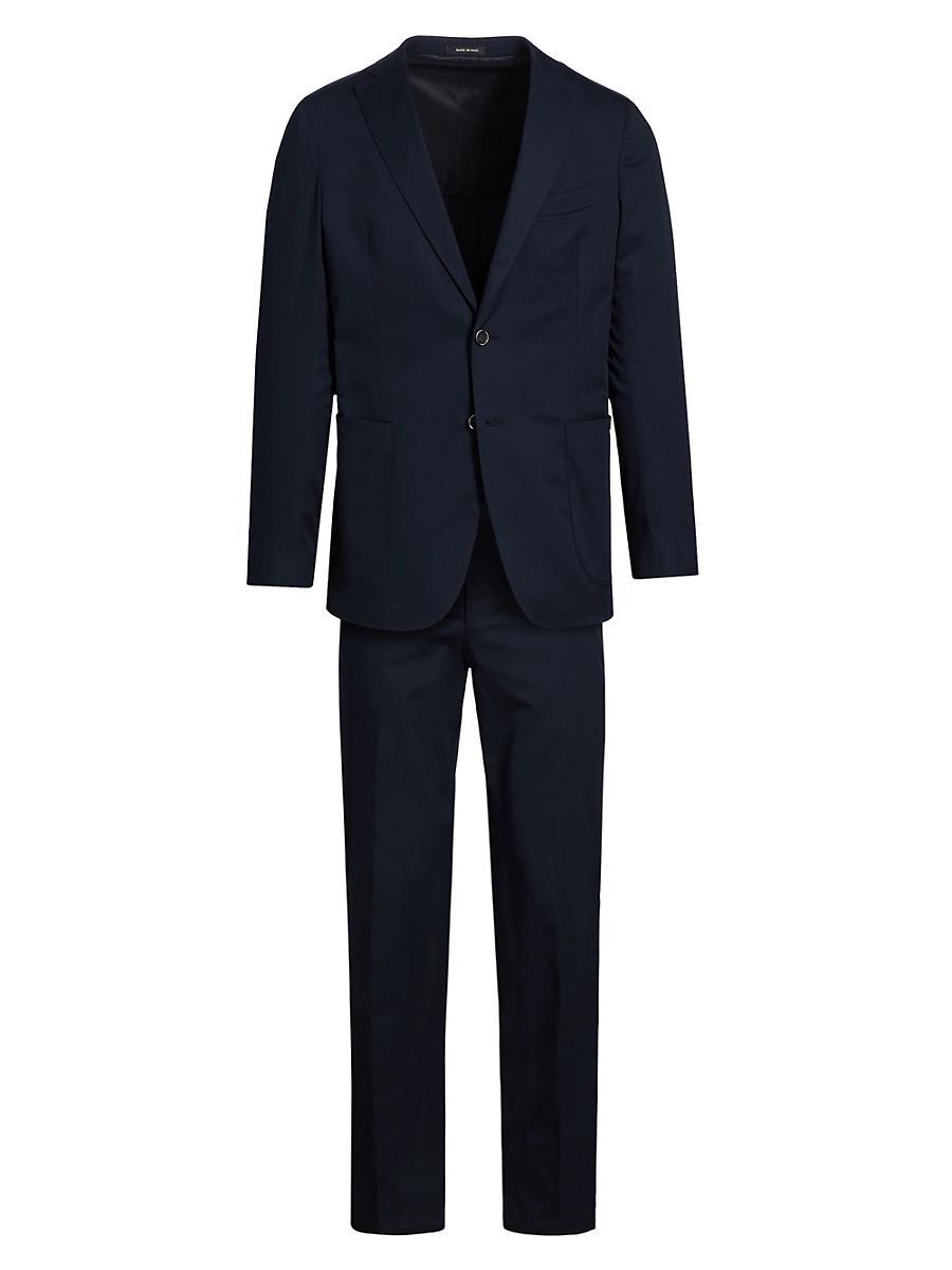 Mens Stretch Cotton Poplin Two-Button Slim-Fit Suit Product Image