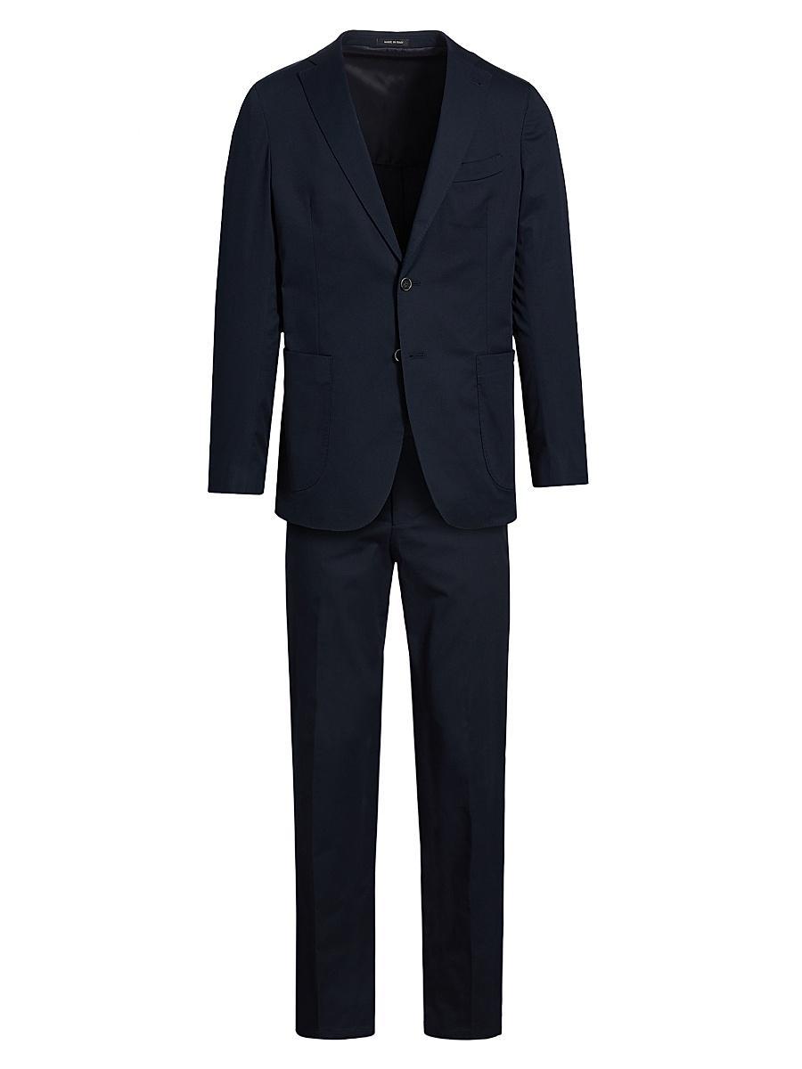 Mens Stretch Cotton Poplin Two-Button Slim-Fit Suit Product Image