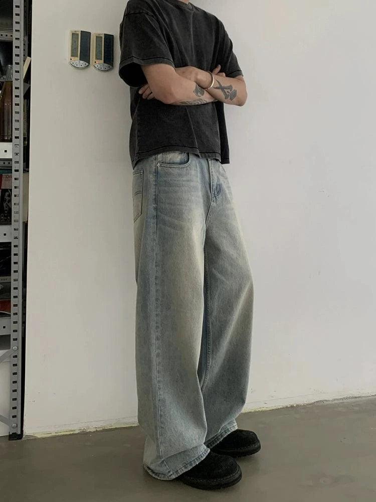 RT No. 19514 OLD BLUE DENIM STRAIGHT JEANS Product Image