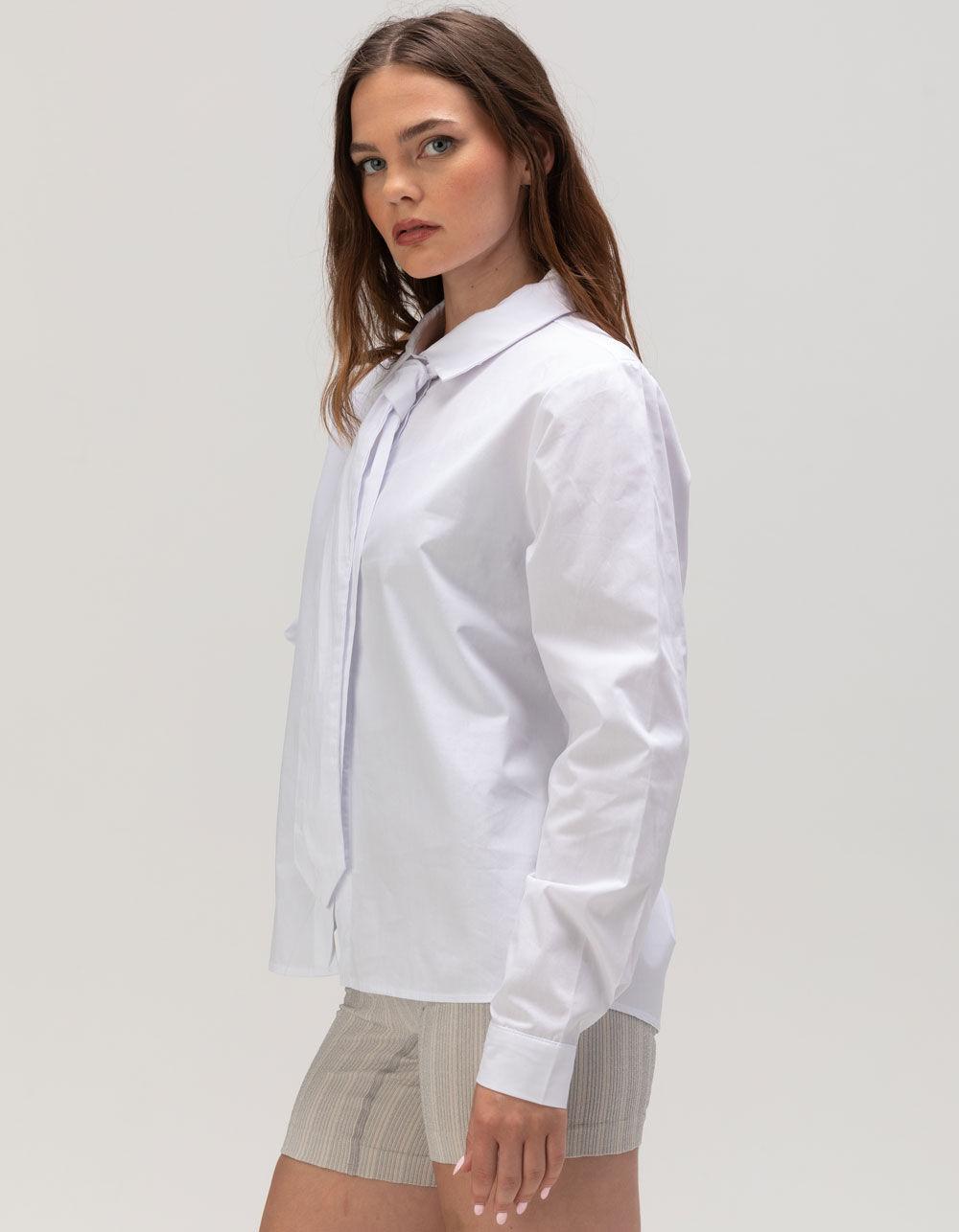NOISY MAY Freja Tie Womens Shirt - WHITE Product Image