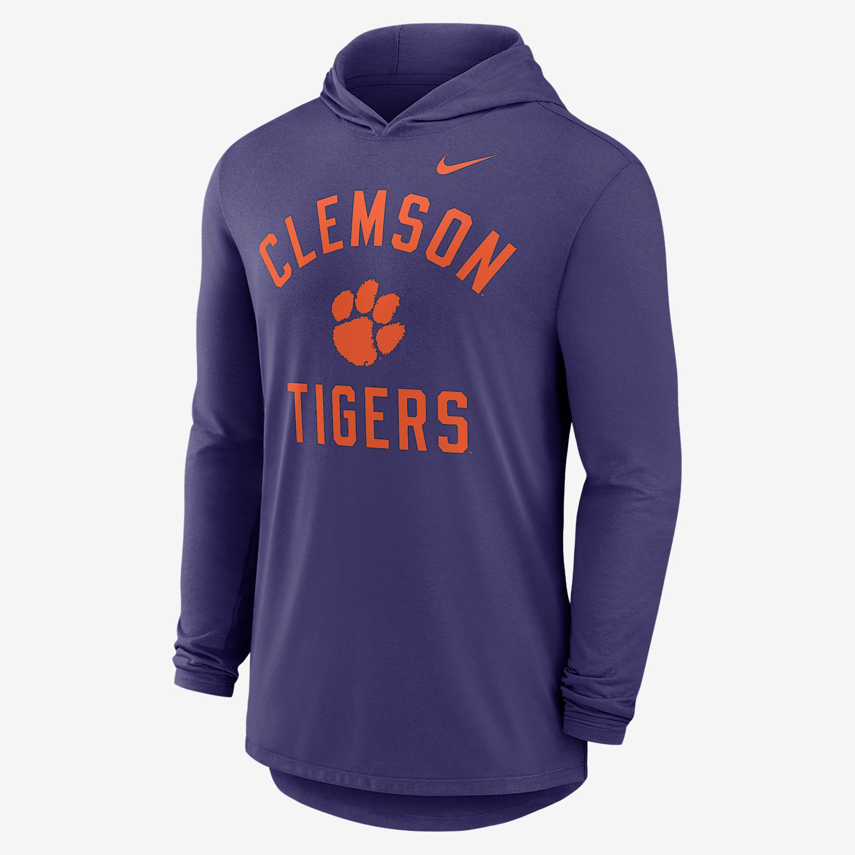 Clemson Campus Arch Men's Nike Dri-FIT College Long-Sleeve Hooded T-Shirt Product Image
