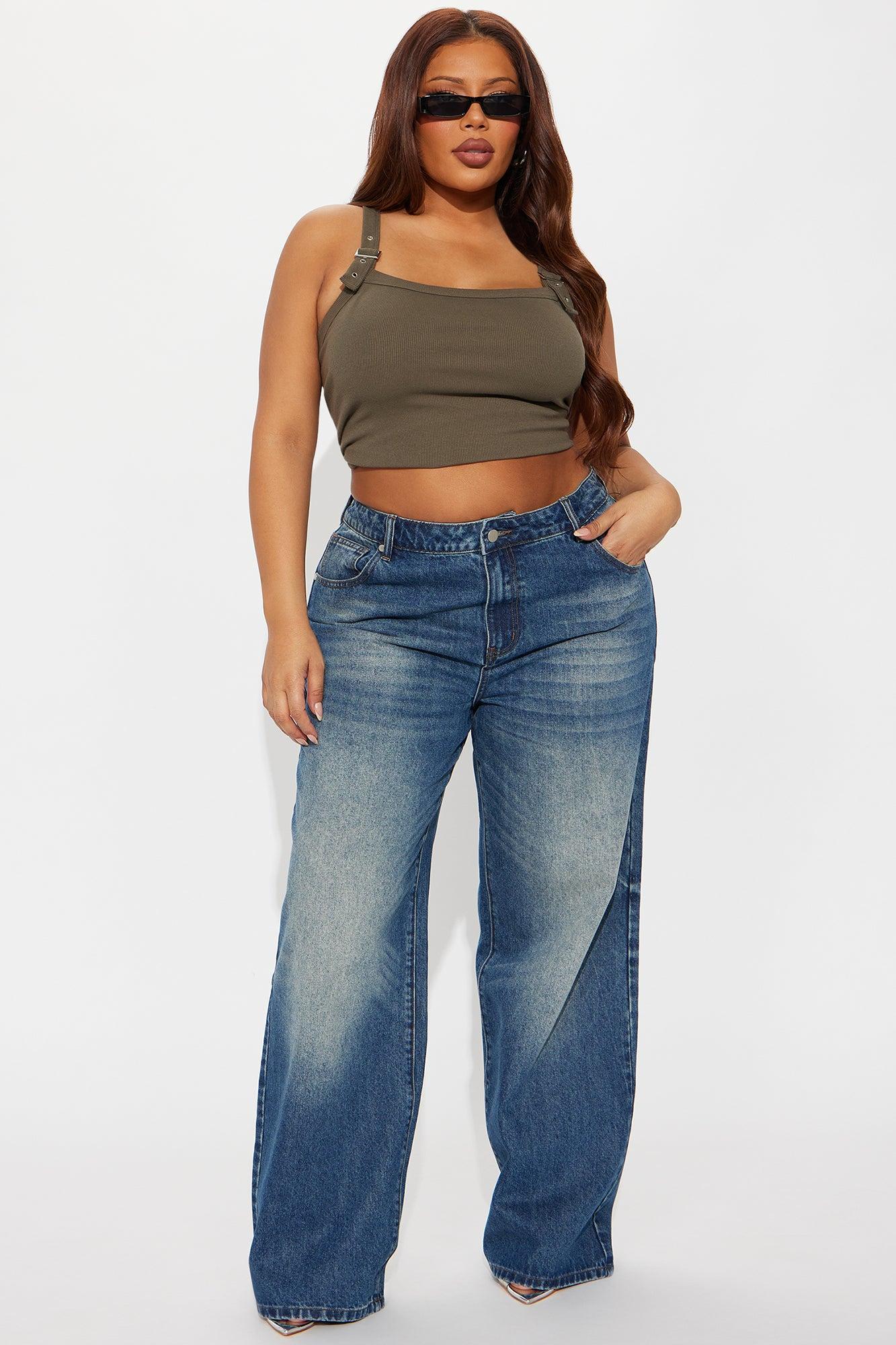 Comfort Zone Wide Leg Jeans - Dark Wash Product Image