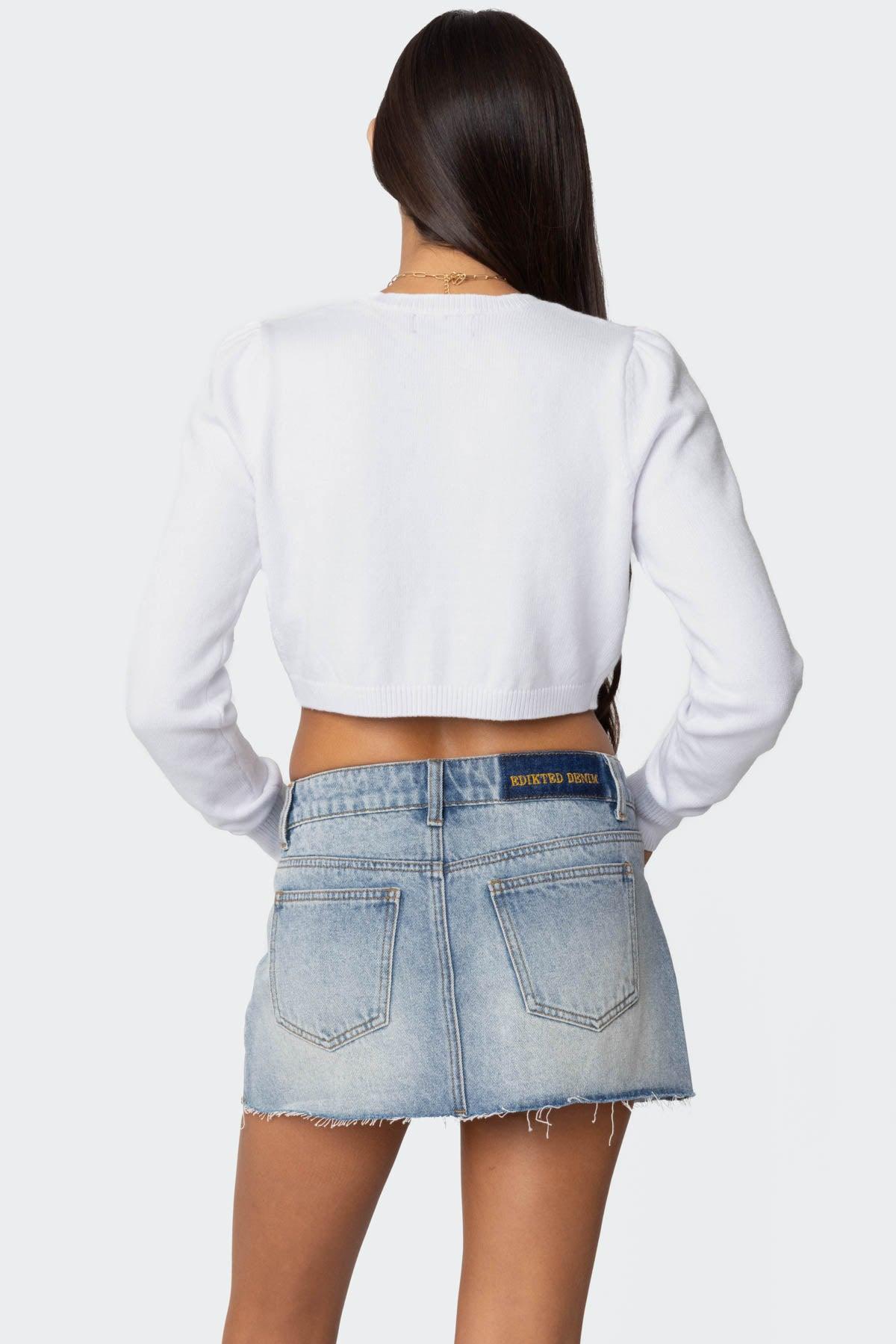 Francis Cropped Argyle Knit Cardigan Product Image
