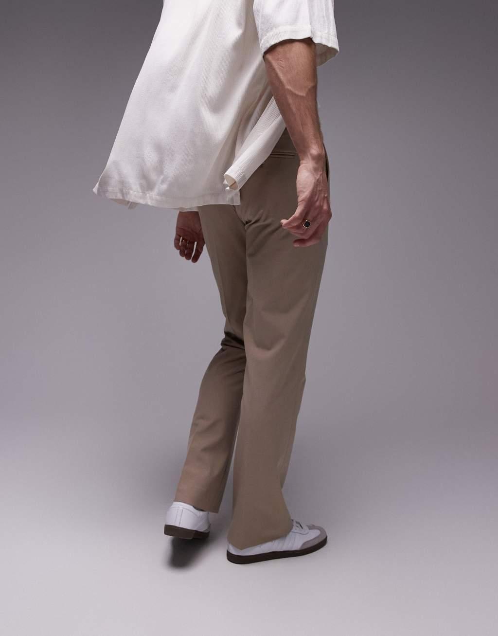 Topman flared pants in stone Product Image