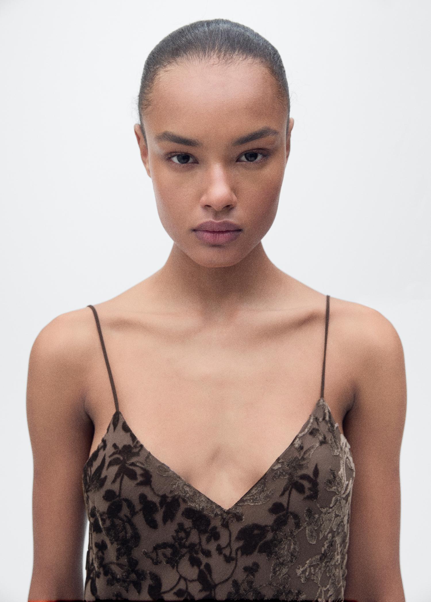 Devoré floral dress - Women | MANGO USA Product Image