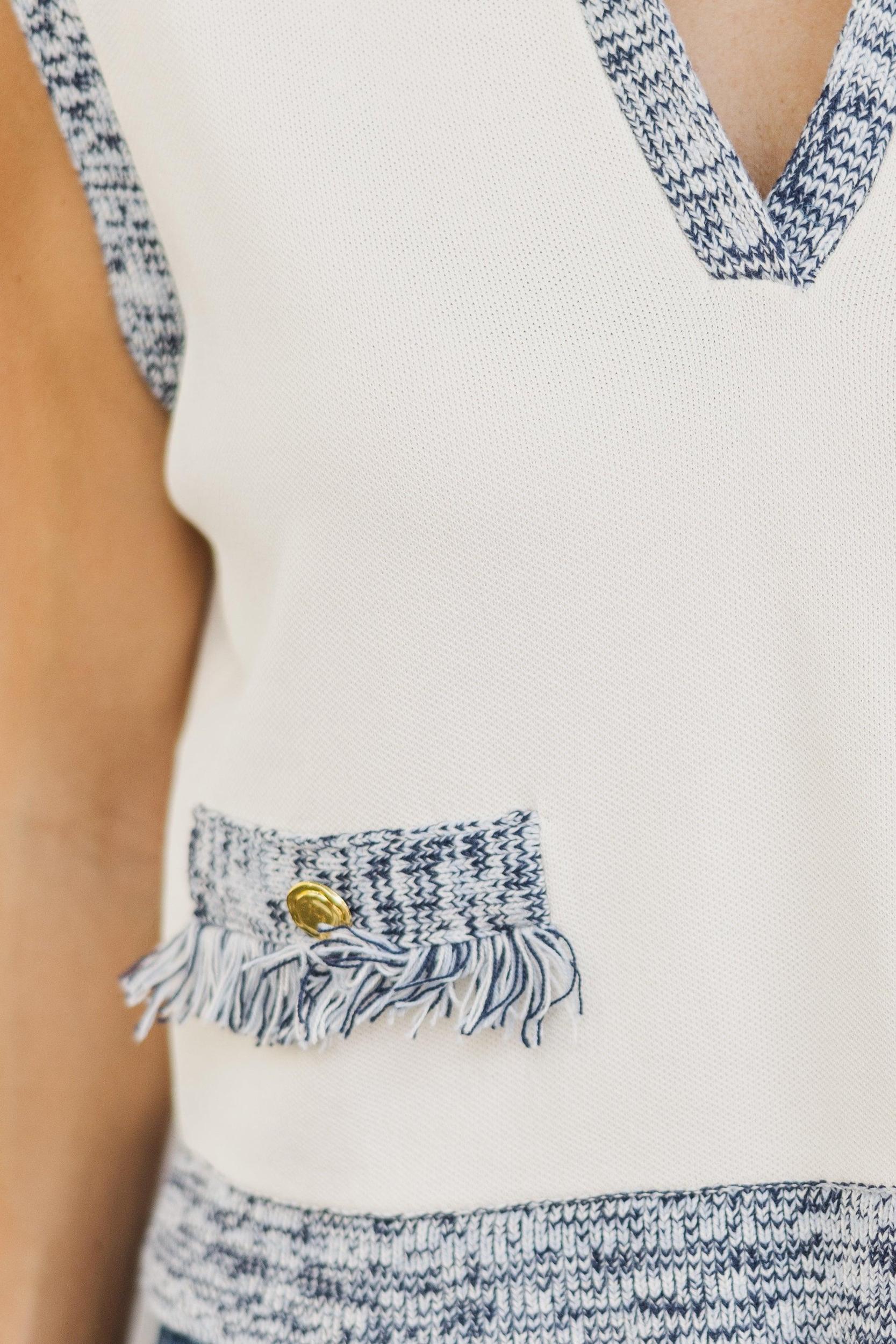 All Planned Out Cream White Sweater Tank Female Product Image