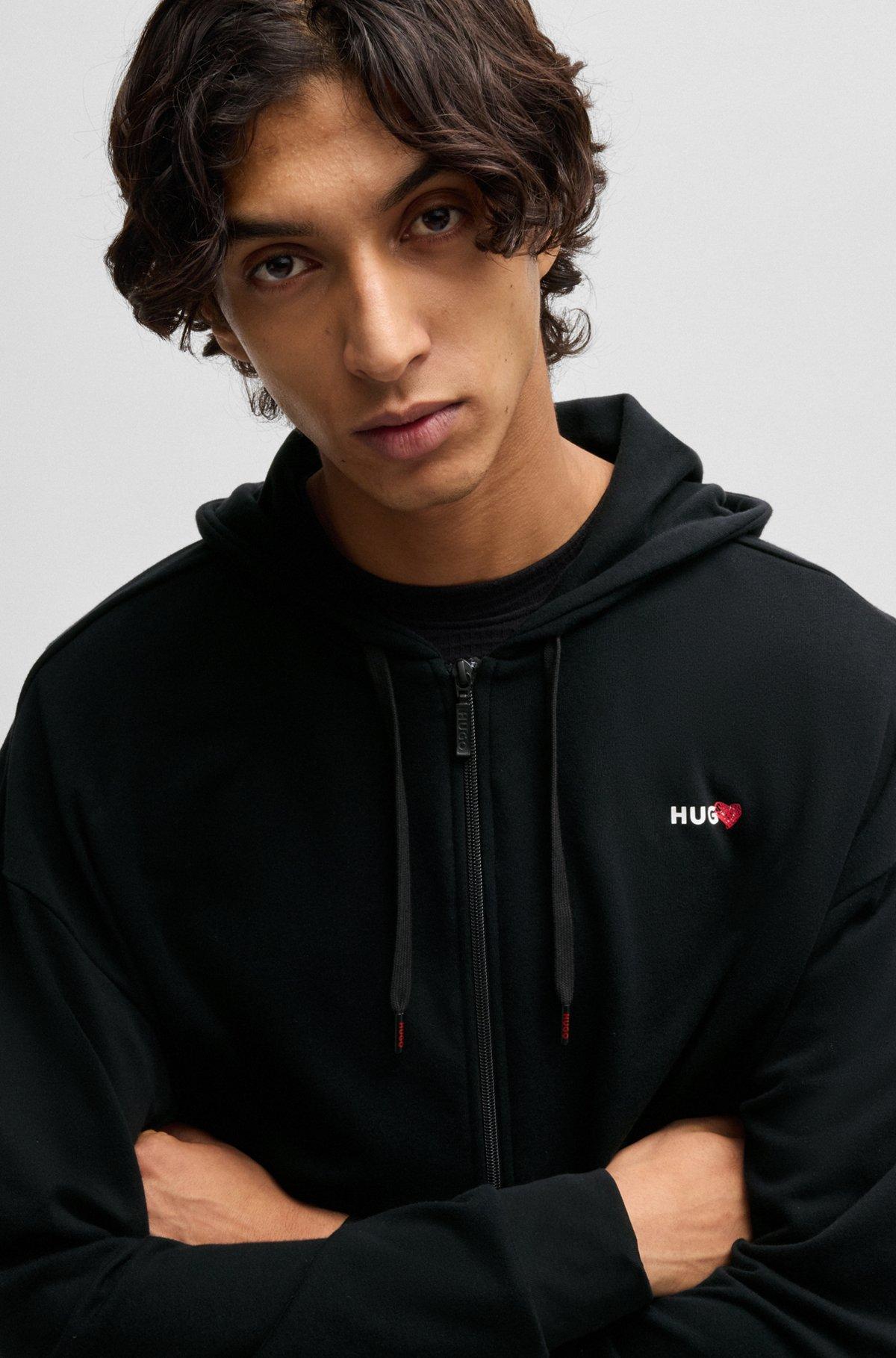Zip-up hoodie with seasonal logo print Product Image