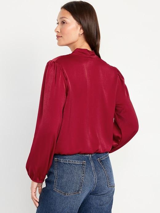 Wrap-Front Satin Top Product Image