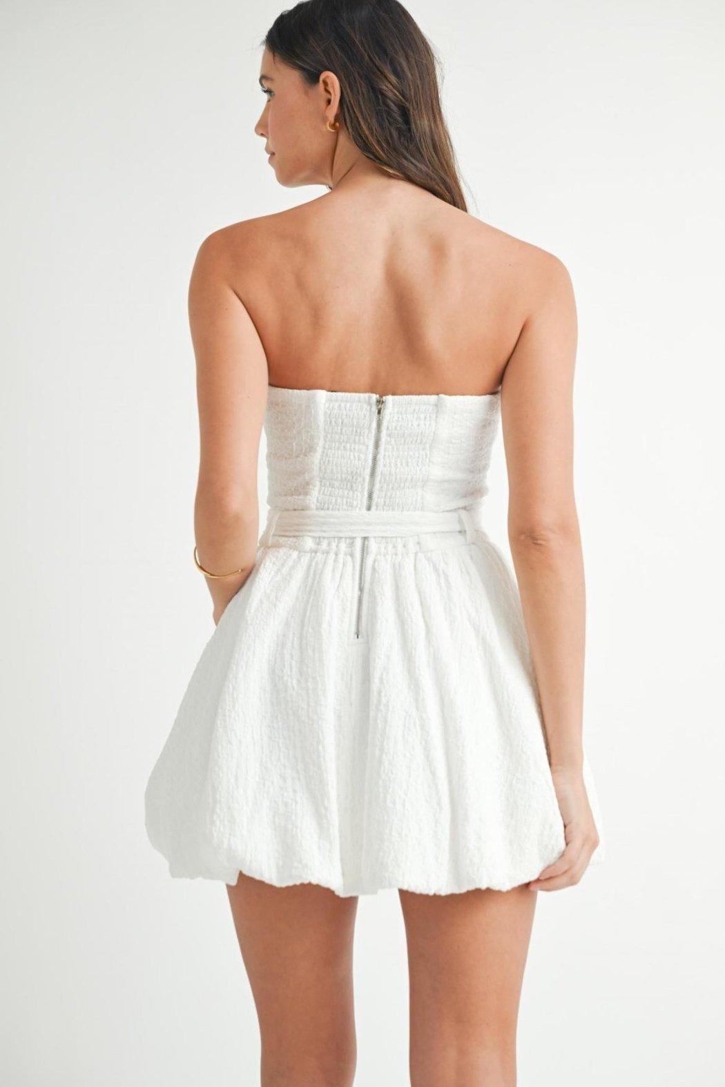 Textured Strapless Dress Product Image