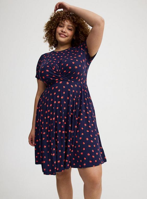 Drape Front Skater Mini Dress Product Image