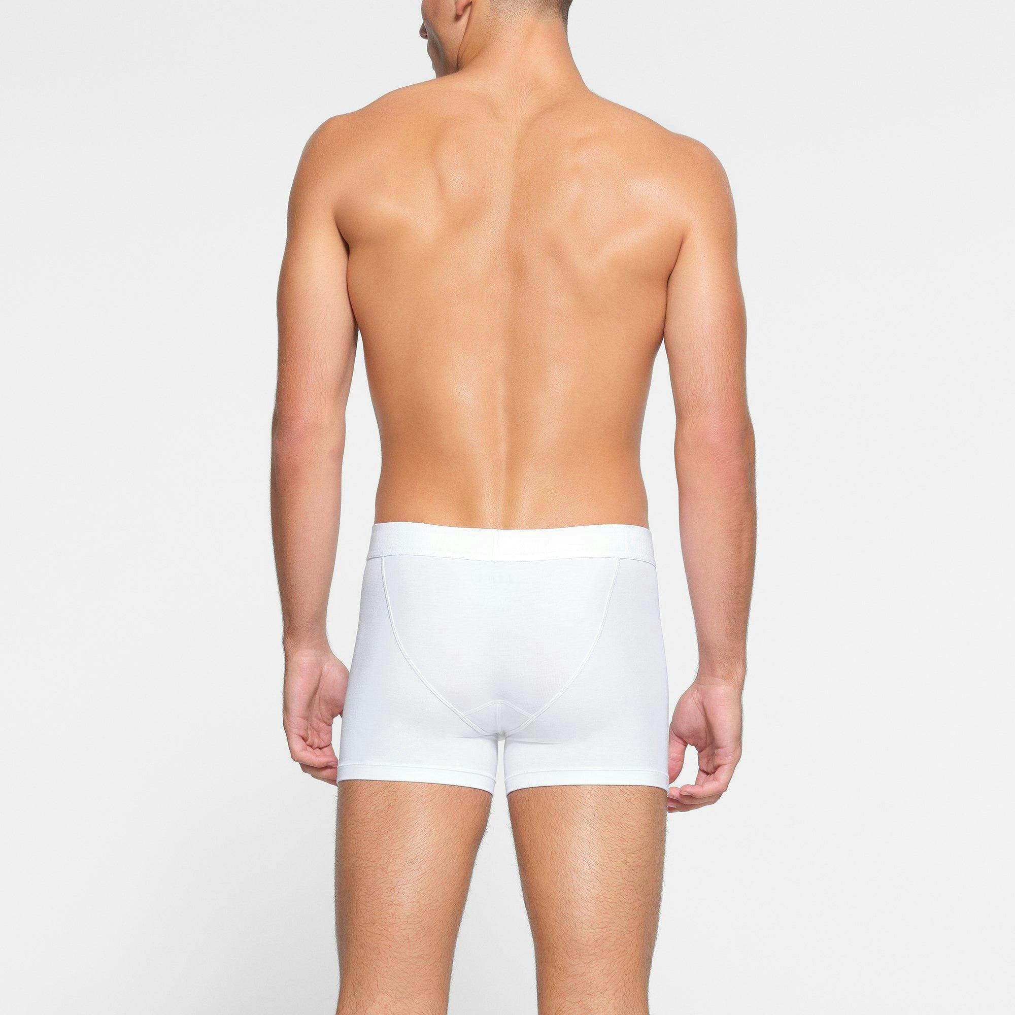 SKIMS COTTON MENS 3" BOXER BRIEF 3-PACK | CHALK Product Image