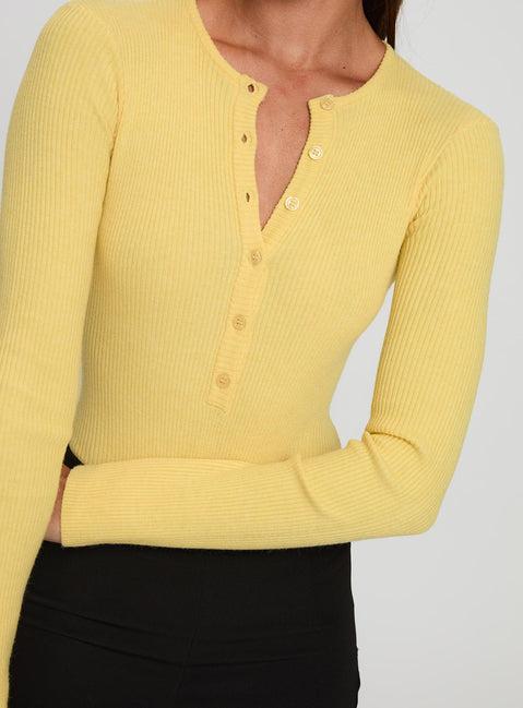 Kerra Long Sleeve Bodysuit Lemon Product Image