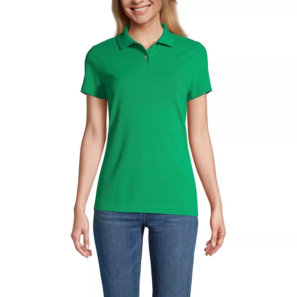 Women's Lands' End Short Sleeve Basic Mesh Polo Shirt, Size: XL, Vibrant Green Product Image