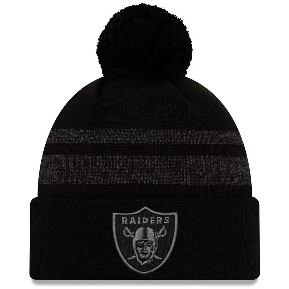 Men's New Era Black New England Patriots Dispatch Cuffed Knit Hat With Pom Product Image