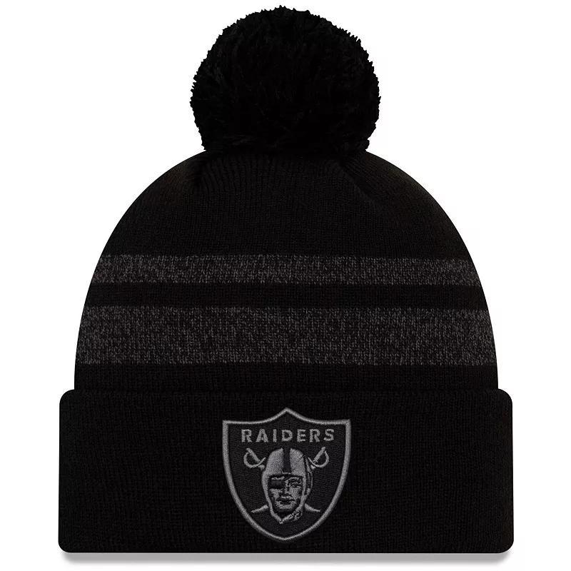 Men's New Era Black New England Patriots Dispatch Cuffed Knit Hat With Pom Product Image