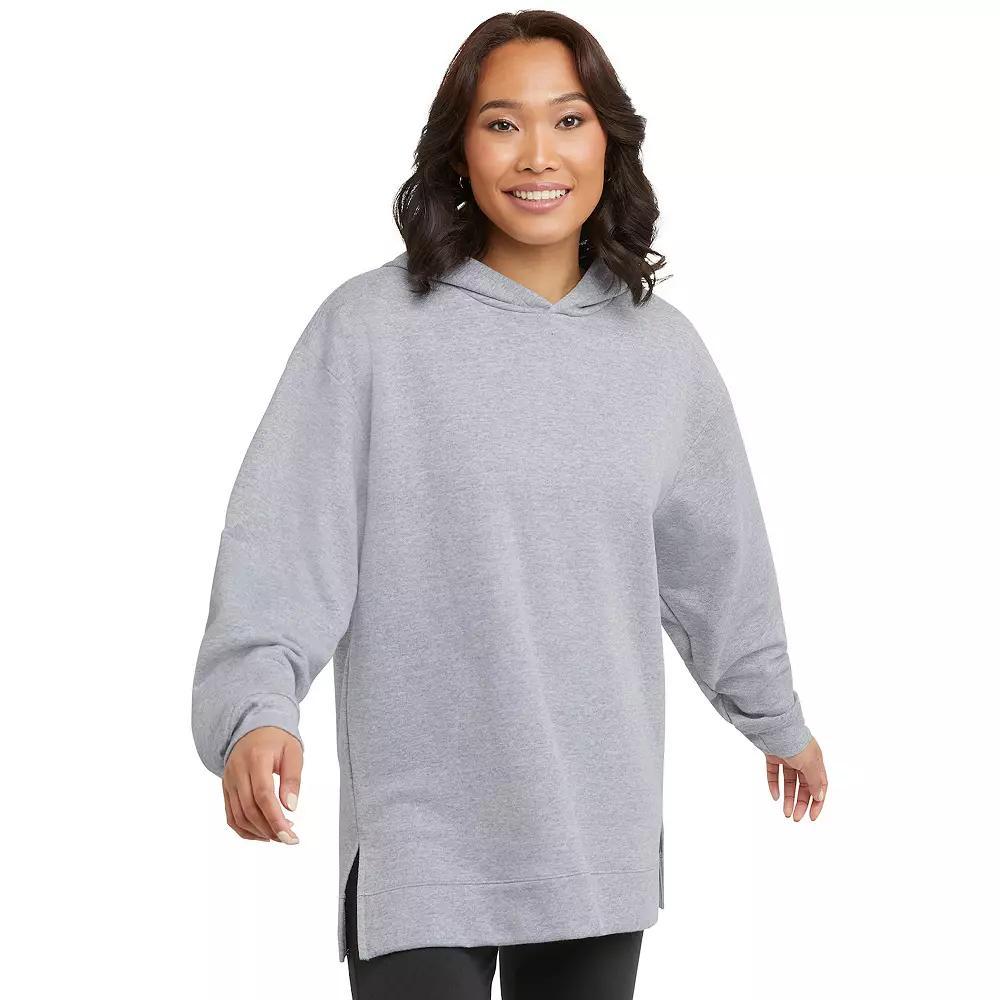 Women's Hanes® EcoSmart Fleece Tunic Hoodie, Size: Large, Spirited Pink Product Image