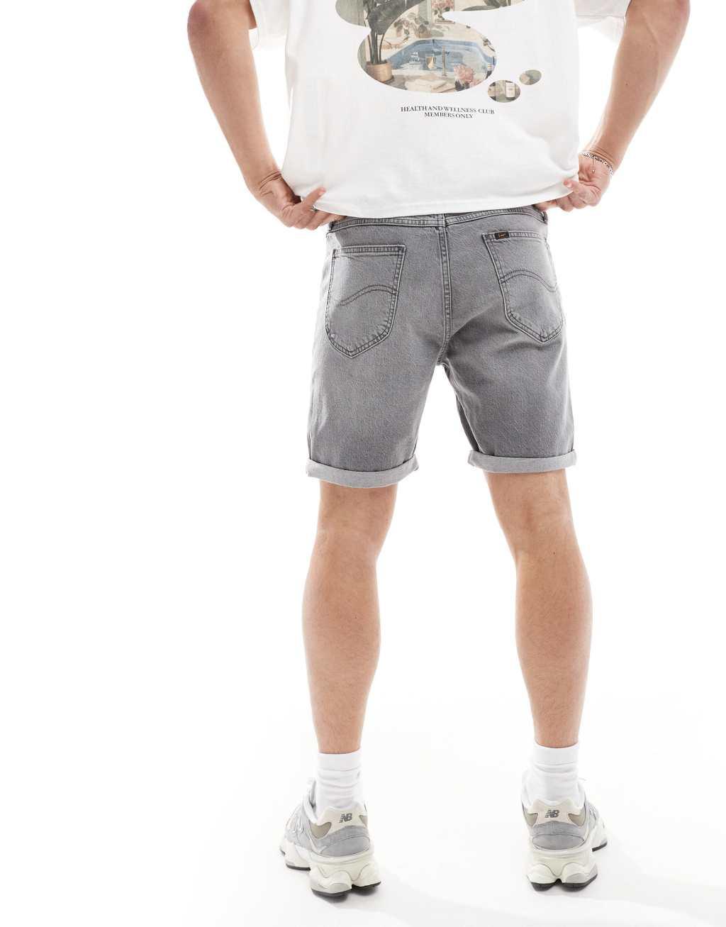 Lee Rider slim fit shorts in gray wash Product Image