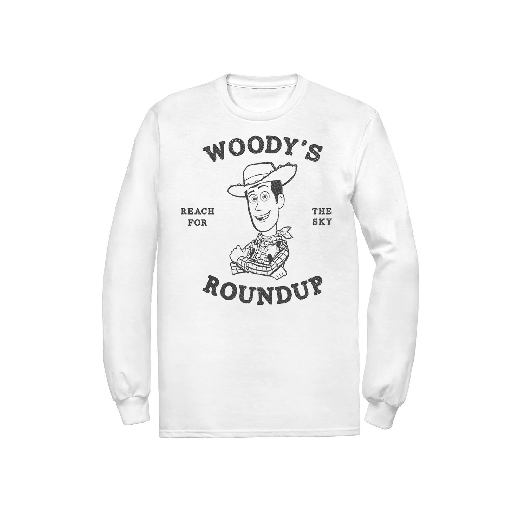 Men's Disney/Pixar Toy Story Woody's Roundup Outline Sketch Tee, Size: XL, White Product Image