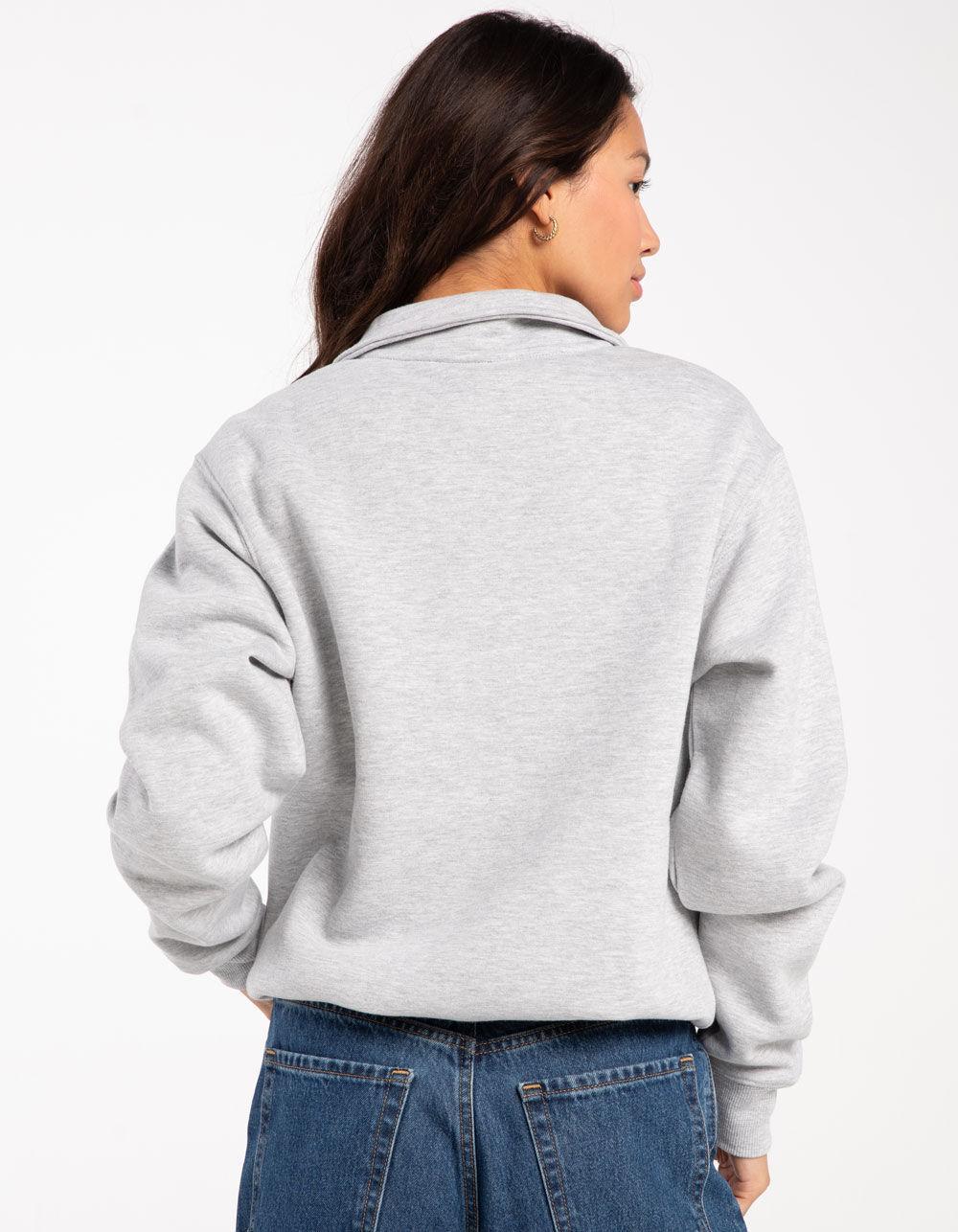 TILLYS Quarter Zip Womens Sweatshirt - CHARCOAL Product Image