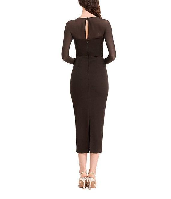 Dress the Population Maxine Mesh Long Sleeve Midi Bodycon Dress Product Image
