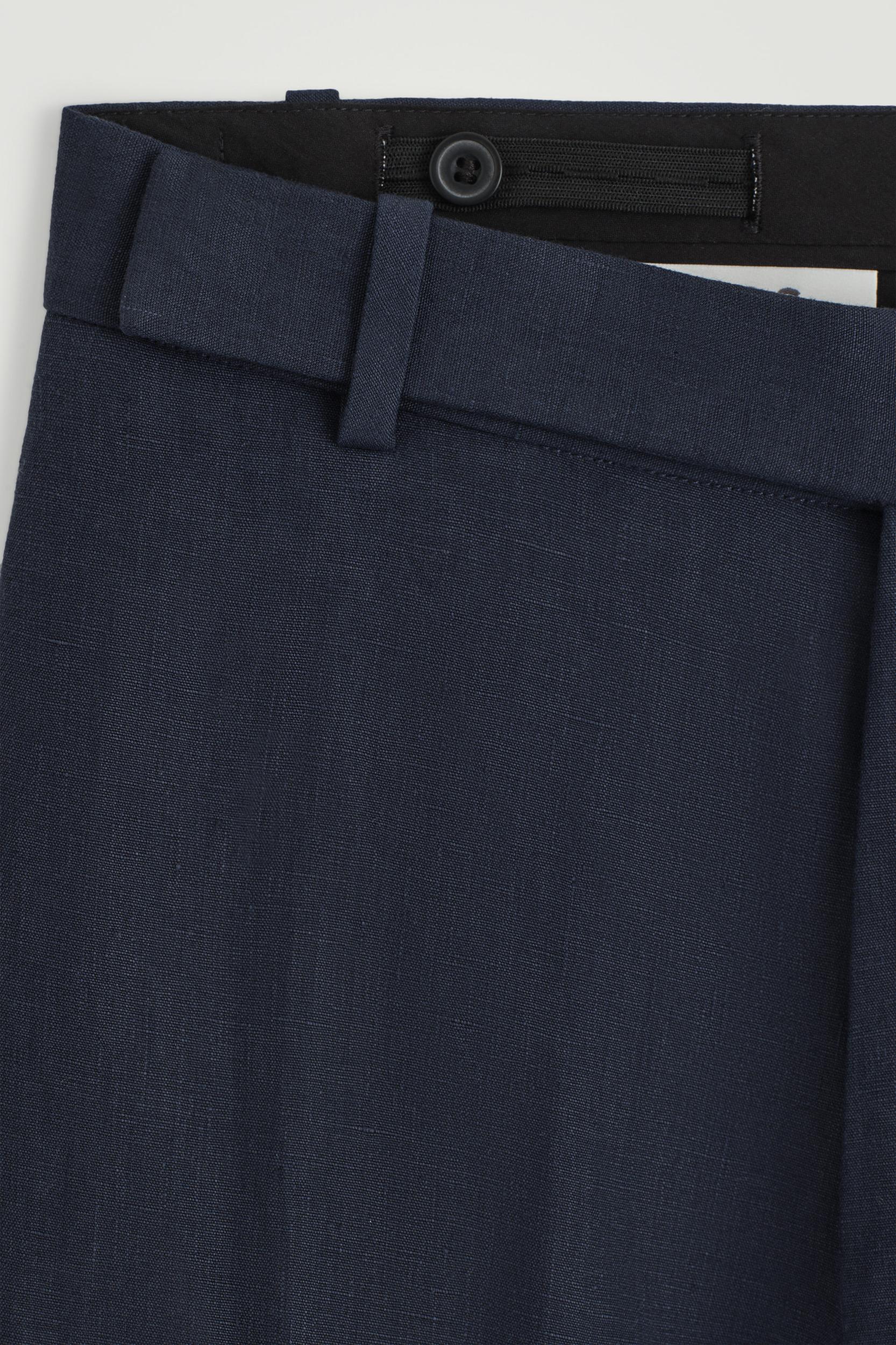 RELAXED LINEN STRAIGHT-LEG PANTS Product Image